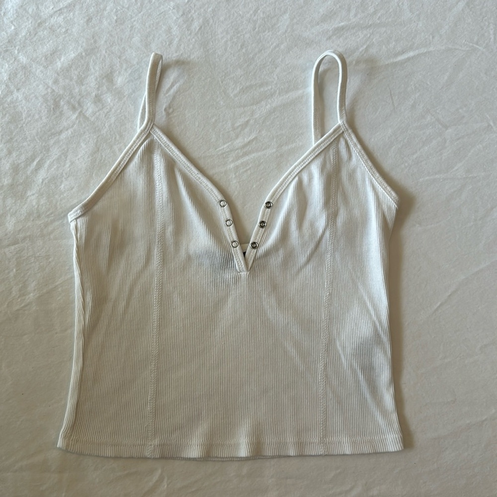 Topshop White Cropped Tank Size 6
